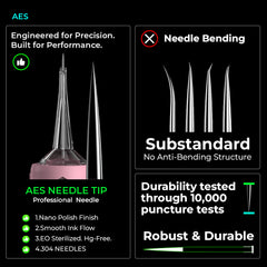 PEACH-AES PMU Tattoo Needle|High-Precision Permanent Makeup Cartridge