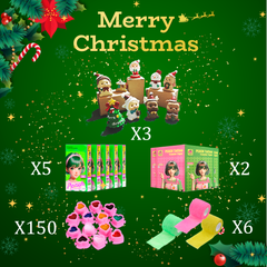 PEACH Value Christmas Kit (Christmas Doll Blind Box, Tattoo Ink Cartridge, Tattoo Transfer Paper, Tattoo Color Cup, Bandage,)