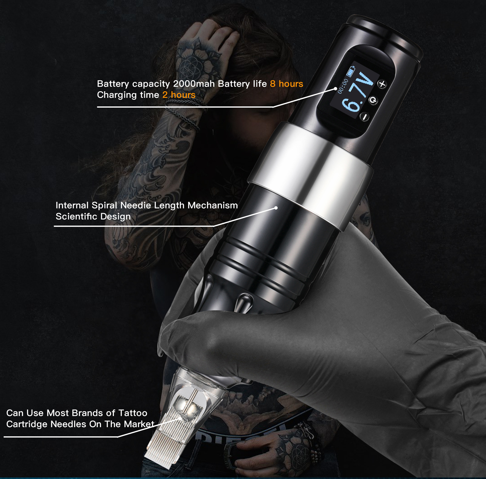 Stylo de Machine à tatouer sans fil, Rechargeable, rotatif, de haute qualité, vente en gros