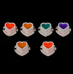 PEACH Eco-friendly Biodegradable Heart Tattoo Cups Disposable Silicone Milk Cups with Base