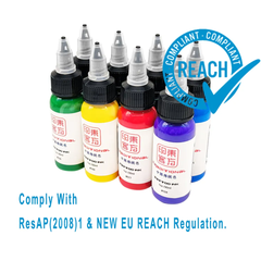 REACH-överensstämmelse OEM Tattoo Ink Pigment 25 färger Tillgänglig Professional Tattoo Ink