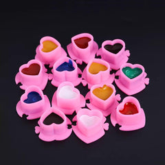 PEACH environmental degradation love tattoo pigment cup disposable with base silicone color milk cup pigment cup embroidery device