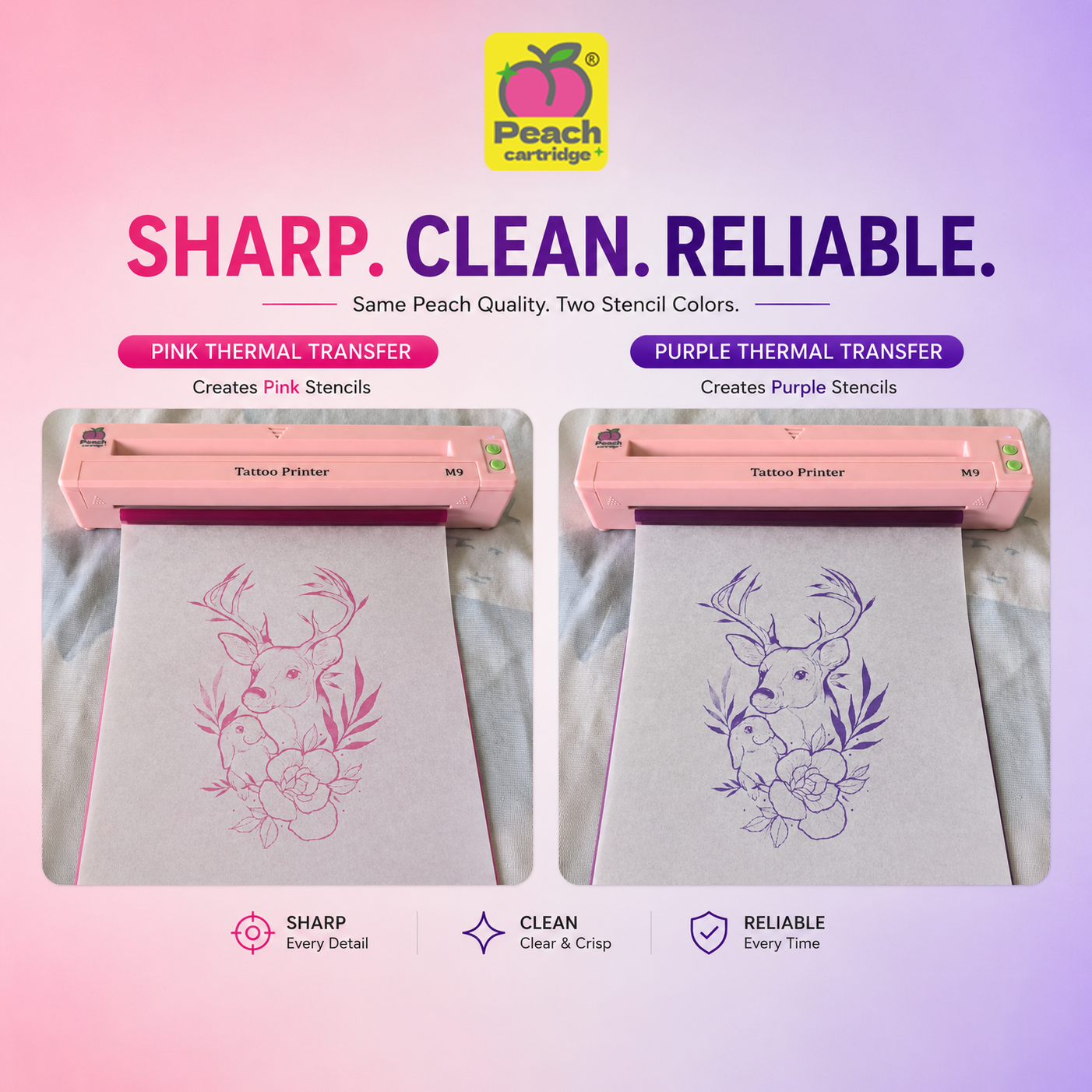 Peach Thermal Transfer Paper | Sharp Stencils That Stay Through Every Wipe