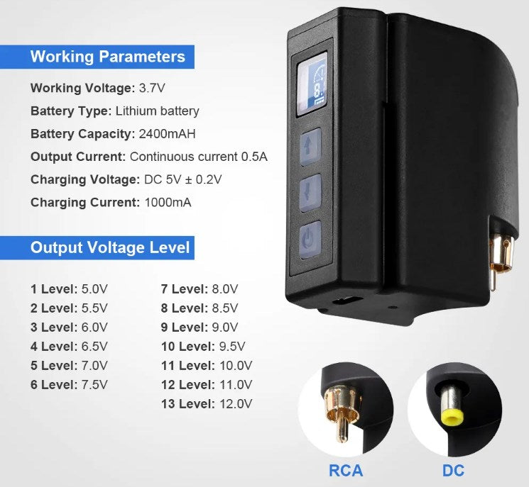 Professionelle drahtlose digitale analoge Tattoo-Stromversorgung Mini Tattoo digital für Tattoo-Maschine